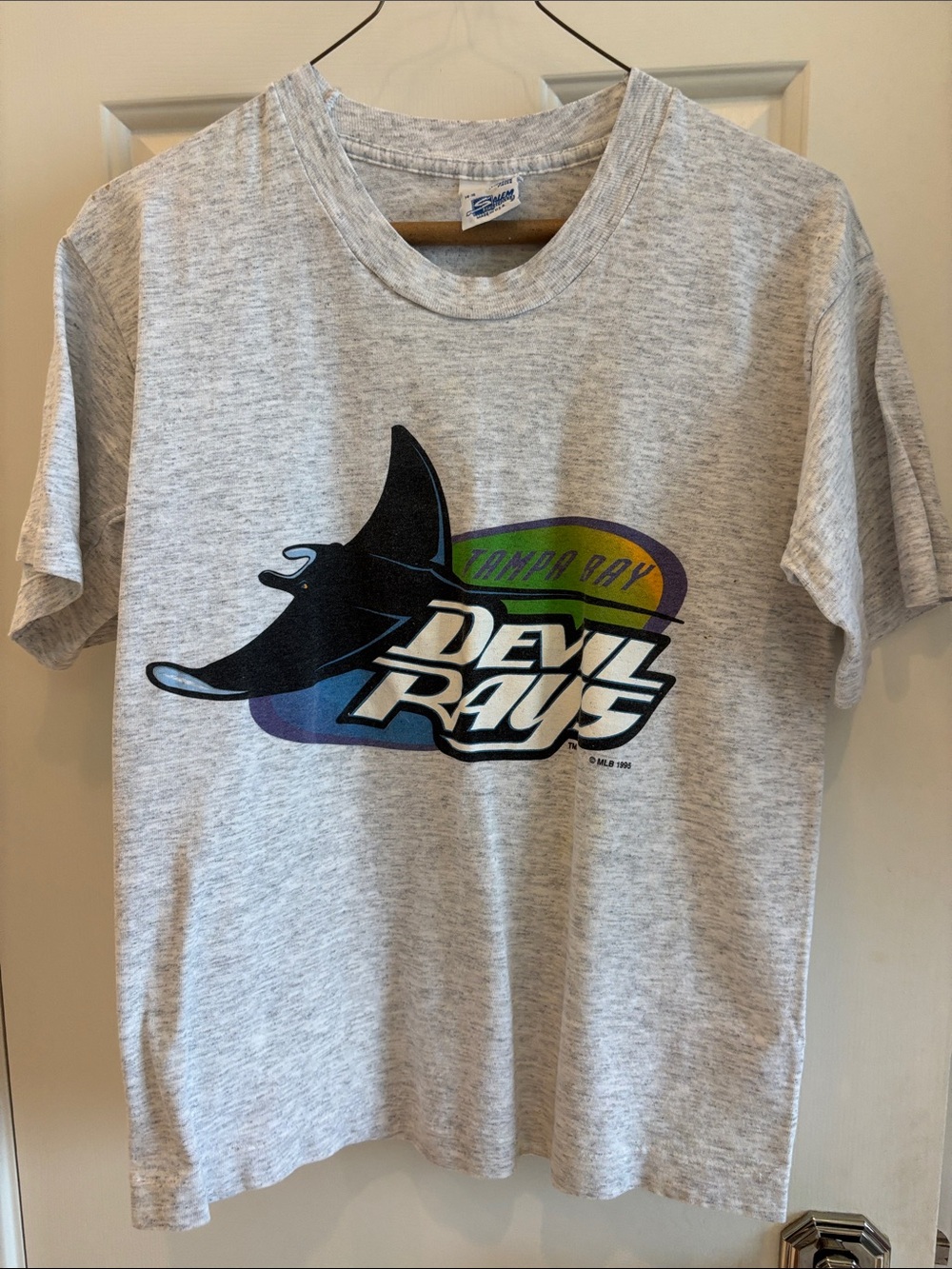 Retro Throwback Tampa Bay Devil Rays Kids Gray Graphic Tee